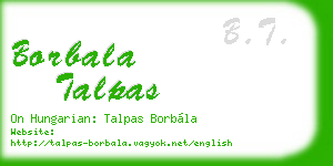 borbala talpas business card